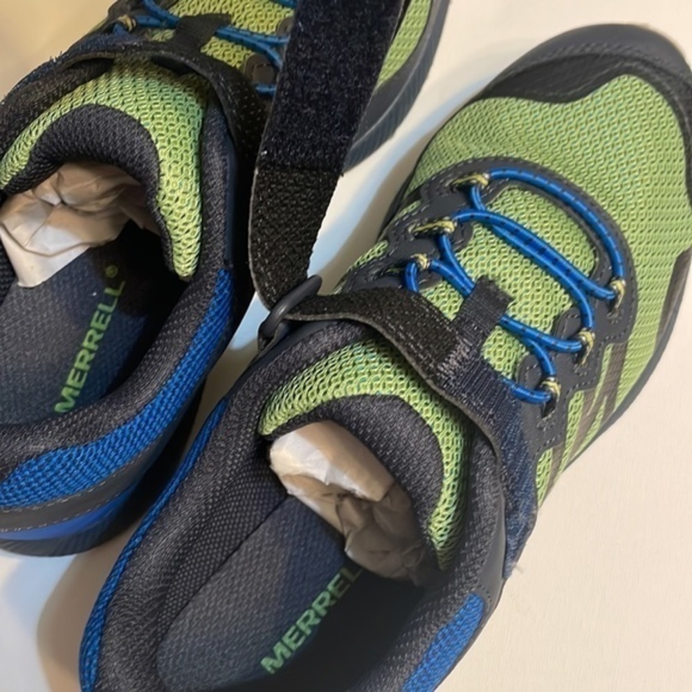 Merrell Big Kid's Nova 2 Sneaker Blue hook loop closure blue green shoe Sz 6.5M - Picture 4 of 14